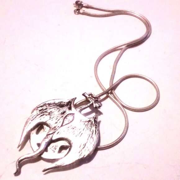 Vintage Silver Dragon Pendant Necklace on Sterling Chain - Picture 5 of 5